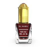 Perfume fles met goudkleurige dop voor El-Nabil Parfumolie Musc Black